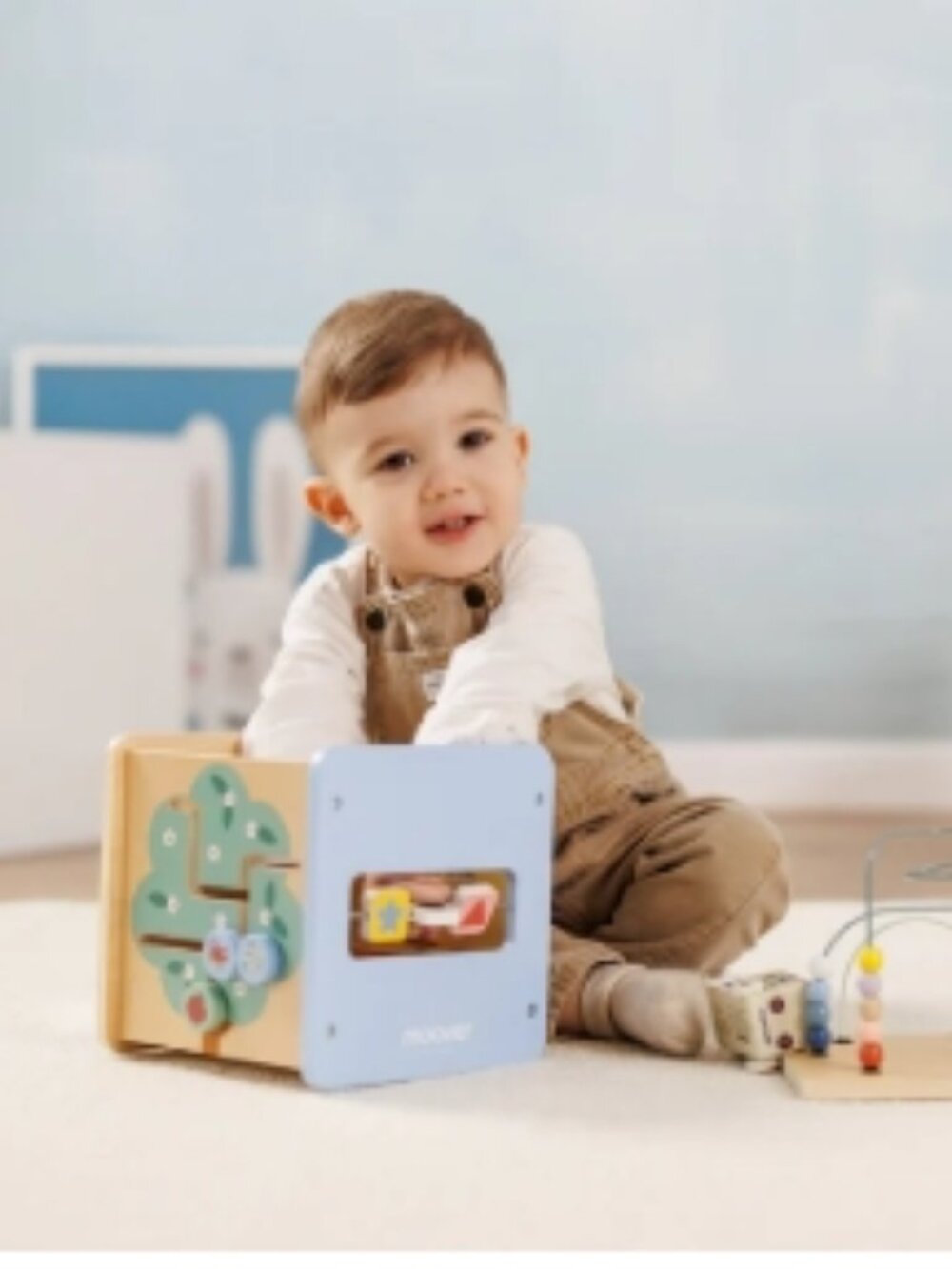 NWT MOOVER Danish Design Toys Wooden Mini Activity Cube - Picture 5 of 6